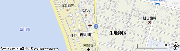 富山県黒部市生地神区277周辺の地図