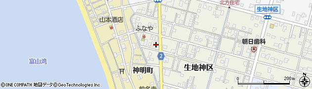 富山県黒部市生地神区303周辺の地図