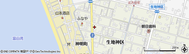 富山県黒部市生地神区307周辺の地図