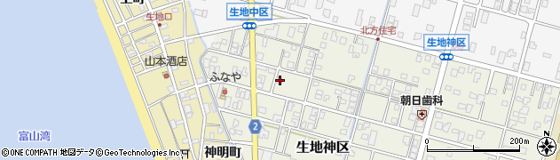 富山県黒部市生地神区309周辺の地図