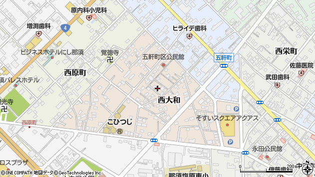 〒329-2754 栃木県那須塩原市西大和の地図