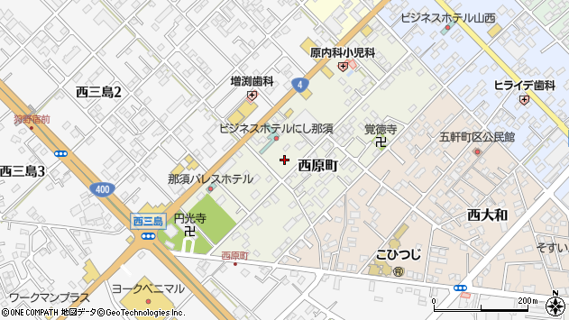 〒329-2755 栃木県那須塩原市西原町の地図