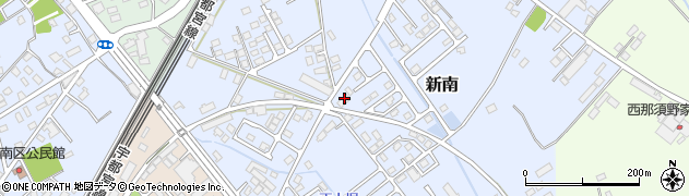 栃木県那須塩原市新南周辺の地図