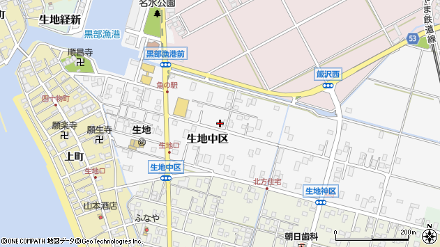 〒938-0072 富山県黒部市生地中区の地図