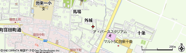 福島県いわき市勿来町窪田外城周辺の地図