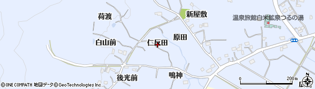 福島県いわき市勿来町白米（仁反田）周辺の地図