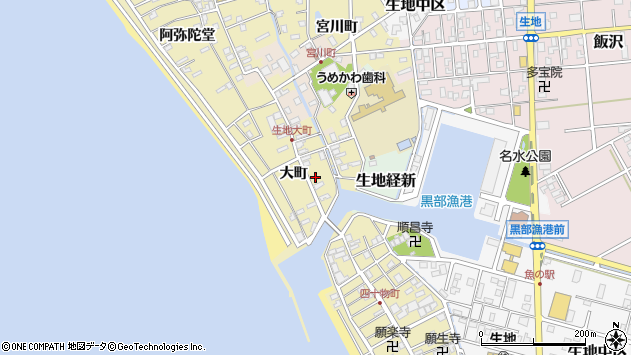 〒938-0062 富山県黒部市生地轟下の地図