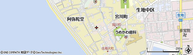 富山県黒部市生地宮川町周辺の地図