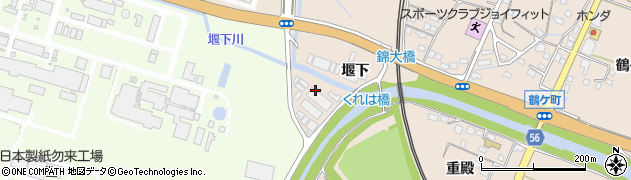 福島県いわき市錦町（堰下）周辺の地図