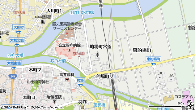 〒925-0036 石川県羽咋市的場町の地図