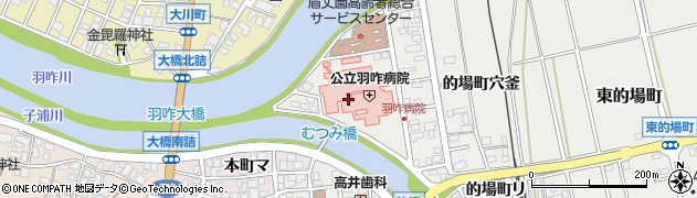 石川県羽咋市的場町（松崎）周辺の地図