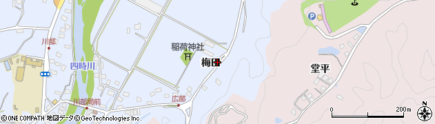 福島県いわき市川部町梅田周辺の地図