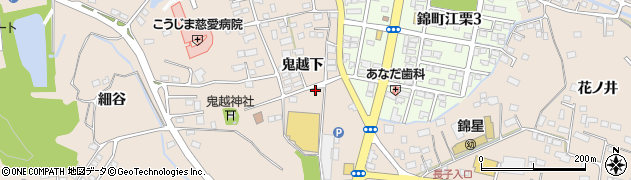 福島県いわき市錦町（鬼越下）周辺の地図