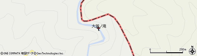 大釜ノ滝周辺の地図