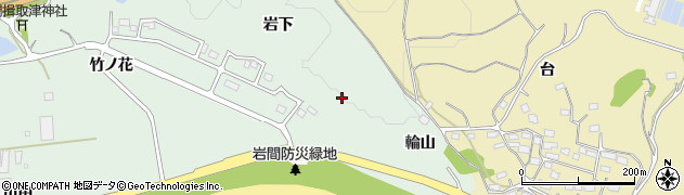 福島県いわき市岩間町（輪山）周辺の地図