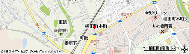 福島県いわき市植田町本町周辺の地図