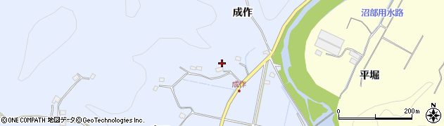 福島県いわき市川部町成作周辺の地図