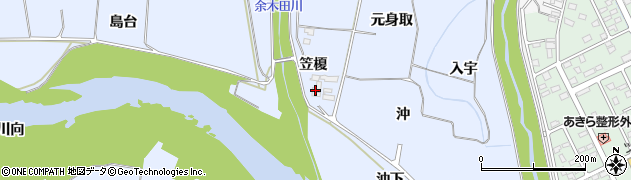 福島県いわき市山田町（笠榎）周辺の地図