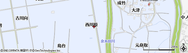 福島県いわき市富津町（西川原）周辺の地図