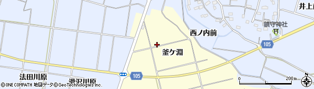 福島県いわき市沼部町釜ケ淵周辺の地図