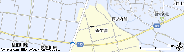 福島県いわき市沼部町（釜ケ淵）周辺の地図