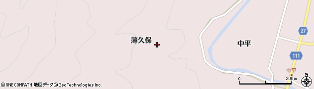 福島県塙町（東白川郡）川上（薄久保）周辺の地図