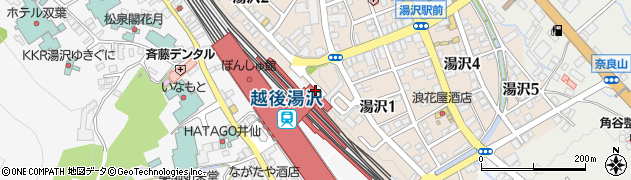 湯沢駅前周辺の地図