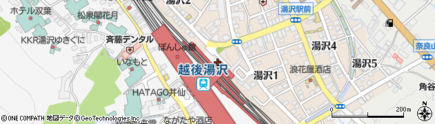 越後湯沢駅東口広場トイレ周辺の地図