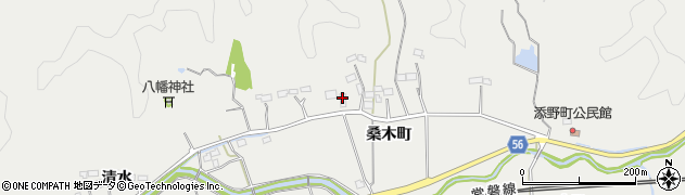 福島県いわき市添野町（桑木町）周辺の地図
