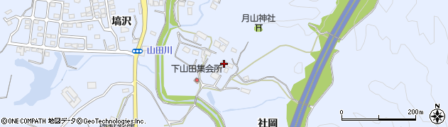 福島県いわき市山田町社岡周辺の地図