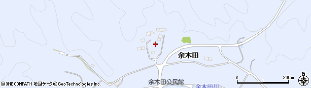 福島県いわき市山田町余木田周辺の地図
