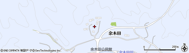 福島県いわき市山田町（余木田）周辺の地図