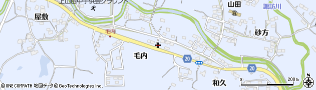 福島県いわき市山田町（毛内）周辺の地図