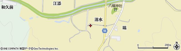 福島県いわき市渡辺町田部清水周辺の地図