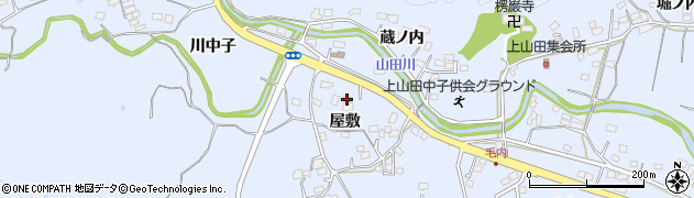 福島県いわき市山田町（屋敷）周辺の地図