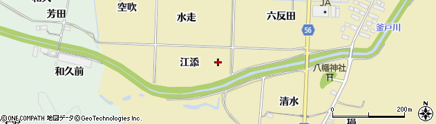 福島県いわき市渡辺町田部（江添）周辺の地図