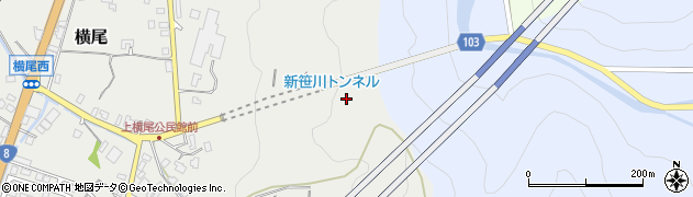 新笹川トンネル周辺の地図