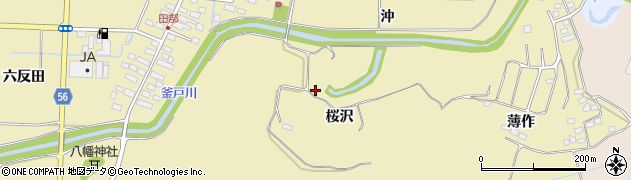 福島県いわき市渡辺町田部（桜沢）周辺の地図