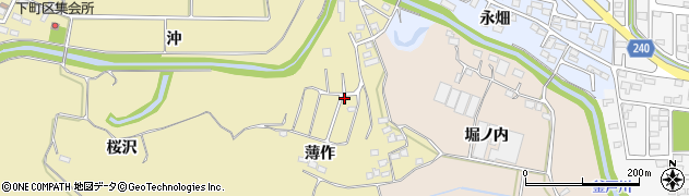 福島県いわき市渡辺町田部薄作周辺の地図
