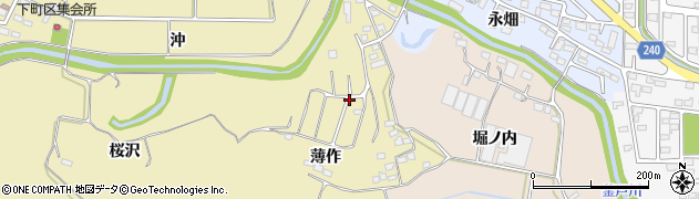 福島県いわき市渡辺町田部（薄作）周辺の地図