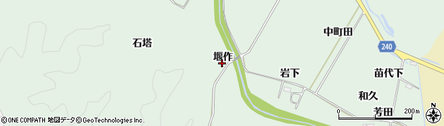 福島県いわき市渡辺町松小屋（堰作）周辺の地図