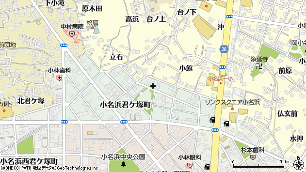 〒971-8168 福島県いわき市小名浜君ケ塚町の地図