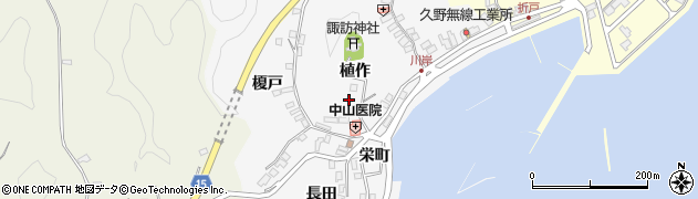 福島県いわき市中之作（植作）周辺の地図