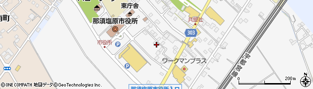 栃木県那須塩原市共墾社周辺の地図