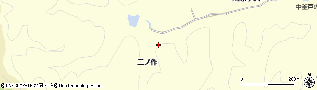 福島県いわき市渡辺町中釜戸二ノ作周辺の地図