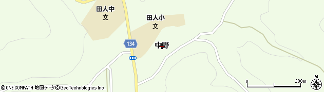 福島県いわき市田人町黒田（中野）周辺の地図