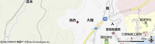 福島県いわき市中之作（西作）周辺の地図