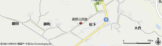 福島県いわき市渡辺町昼野（風呂沢）周辺の地図