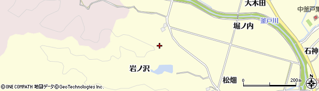 福島県いわき市渡辺町中釜戸（岩ノ沢）周辺の地図