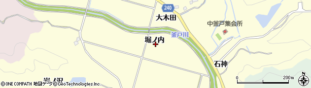 福島県いわき市渡辺町中釜戸（堀ノ内）周辺の地図